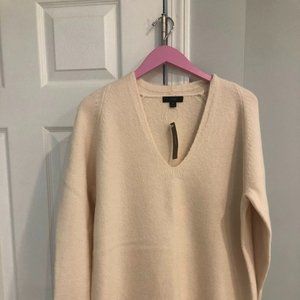 J Crew Stretch-wool V-neck tunic sweater NWT